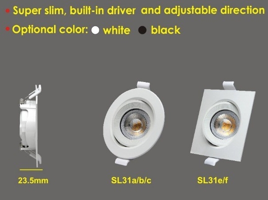 Modernes Design 3W 7W 9W Led Mini Super Slim Downlight mit eingebautem Treiber und keinem Dimmer