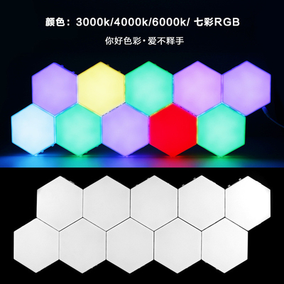 LED Modular Nachtlicht Kreative Berührungslampe mit hexagonalem Quantendesign und -steuerung