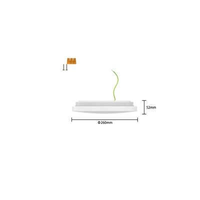 Mittlere 10-Zoll-LED-Schlanke Puff-Deckenleuchte 15W 5CCT CL-F1015 mit 50000 Stunden Lebensdauer