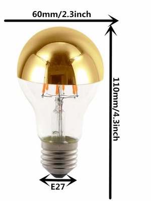 Halbchrombeschichtung A60 6W Warmweiß 2700K LED-Glühlampe Retro für E27