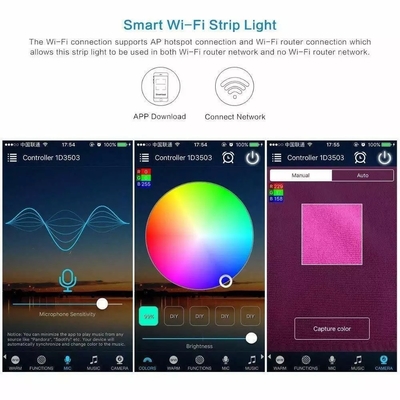 5m 10m 15m Innen- und Außen Bluetooth/Wifi Fernbedienung Smart Strip Lichter