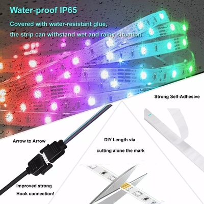 5m 10m 15m Innen- und Außen Bluetooth/Wifi Fernbedienung Smart Strip Lichter