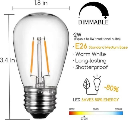 Schaffen Sie eine romantische Atmosphäre mit G45 T45 ST45 E27 Basis Amber Light String 50M Länge