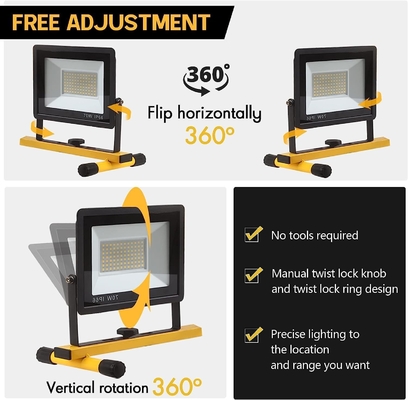 IP66 Wasserdichtes Arbeitslicht 21000lm mit Klappstativ und 3 verstellbaren Köpfen 6500K