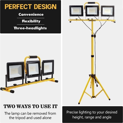 Einstellbares Klappstativ-Stand Arbeitslicht mit 21000lm Lampe Lichtfluss und 3 Köpfen