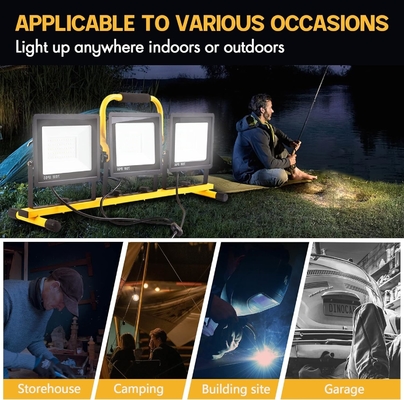 Einstellbares Klappstativ-Stand Arbeitslicht mit 21000lm Lampe Lichtfluss und 3 Köpfen