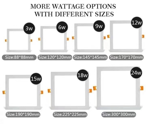 LED-Panel-Licht Quadrat Rund 3W 6W 9W 12W 28W 24W Deckenlicht 15000 Stunden Lebensdauer