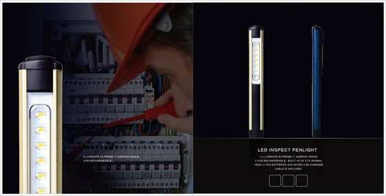 30000 Stunden Arbeitszeit Helle LED-Stift-Arbeitslicht mit Clip USB Wiederaufladbar IP44