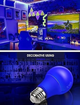 Blaue LED-Glühlampe A19 9W E26 Nicht-Dimm für Weihnachtsbeleuchtung im Freien und Kreislaufdesign