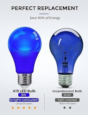 Blaue LED-Glühlampe A19 9W E26 Nicht-Dimm für Weihnachtsbeleuchtung im Freien und Kreislaufdesign