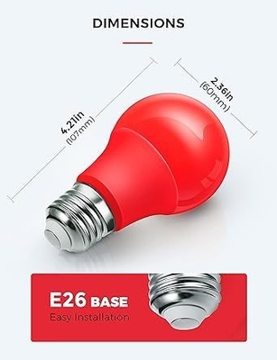 E26 Rote LED-Glühlampe A19 9W zum Valentinstag Innenveranda Thanksgiving-Jahresdekoration