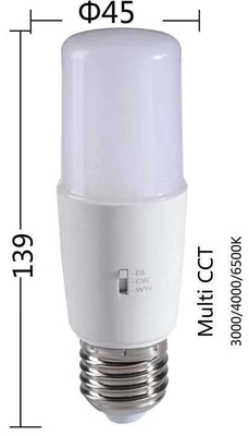 Kunststoff 8W12W Lampe Beleuchtung T-Form Glühbirne 3CCT 3000K/4500K/6000K 36000 Stunden Lebensdauer