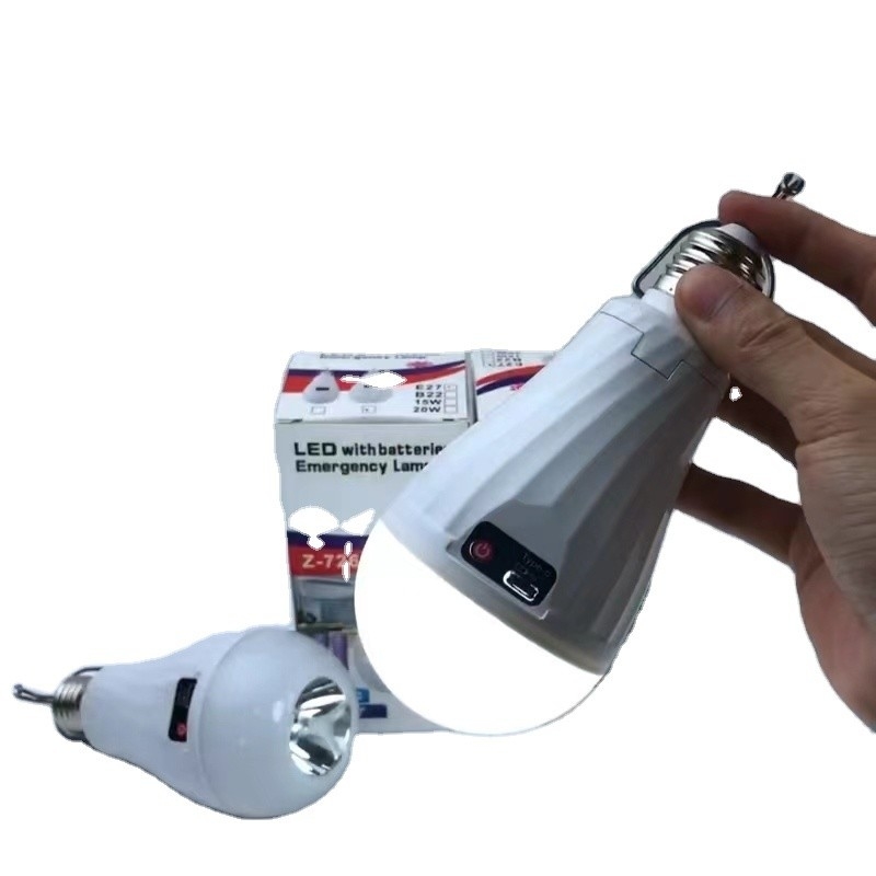 2- LED-Notlicht 15W E27 B22 Li-Ionen-Wiederaufladbare Batterie AC/DC
