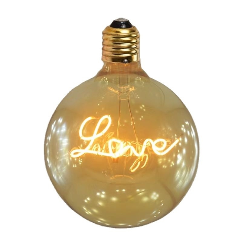 Liebe zu Hause Festliche Atmosphäre Dekorative Glühlampe mit einzigartiger Designkappe E27 1-