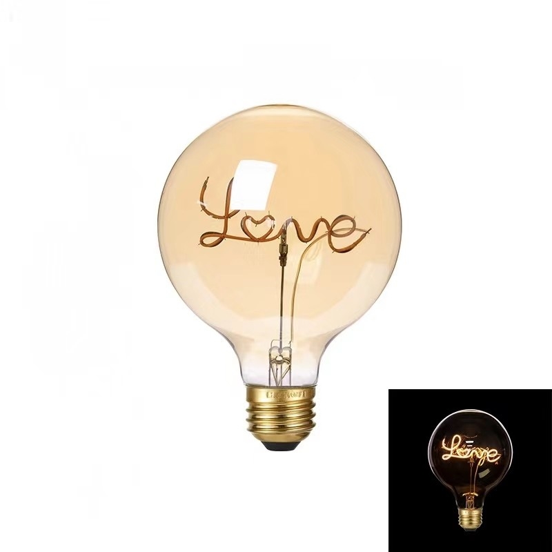 4W G125 Serie Dimmbare LED Dekorationsleuchte E27 Basis Klares Bernsteinglas Favorit