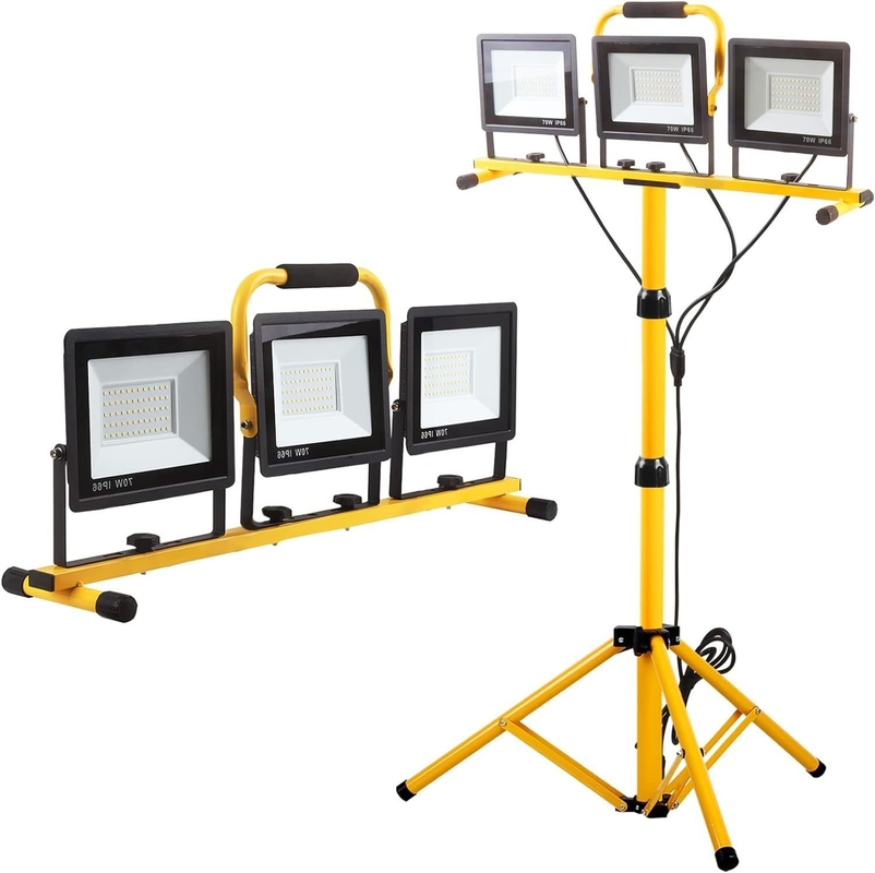 Einstellbares klappbares Stativ-Stand-Arbeitslicht mit 3 verstellbaren Köpfen und 21000lm Leistung