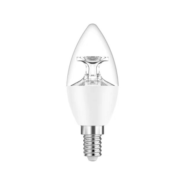 Beleuchtungslösungsservice E14 Basis 3000K warmes Licht klare Abdeckung c37 LED Kerzenlampe